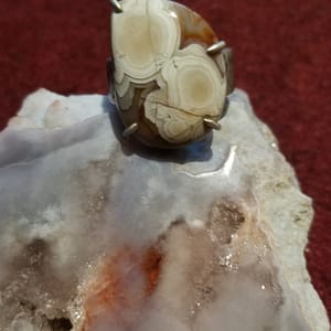 Sterling Silver Crazy Lace Agate Ring
