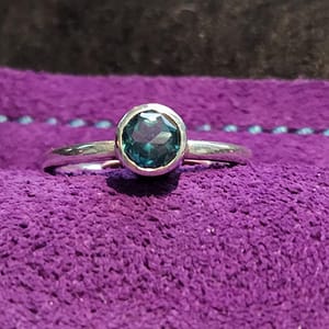 Sterling Stackable Ring w/Teal Topaz