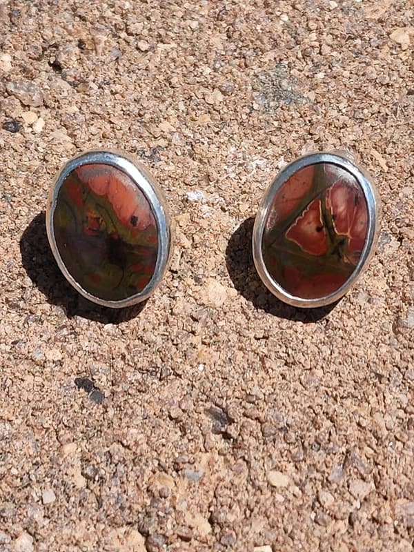 Polychrome Jasper Stud earrings