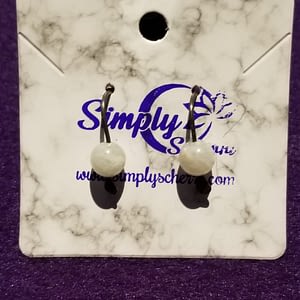 Fine Silver Moonstone Paddle Earrings
